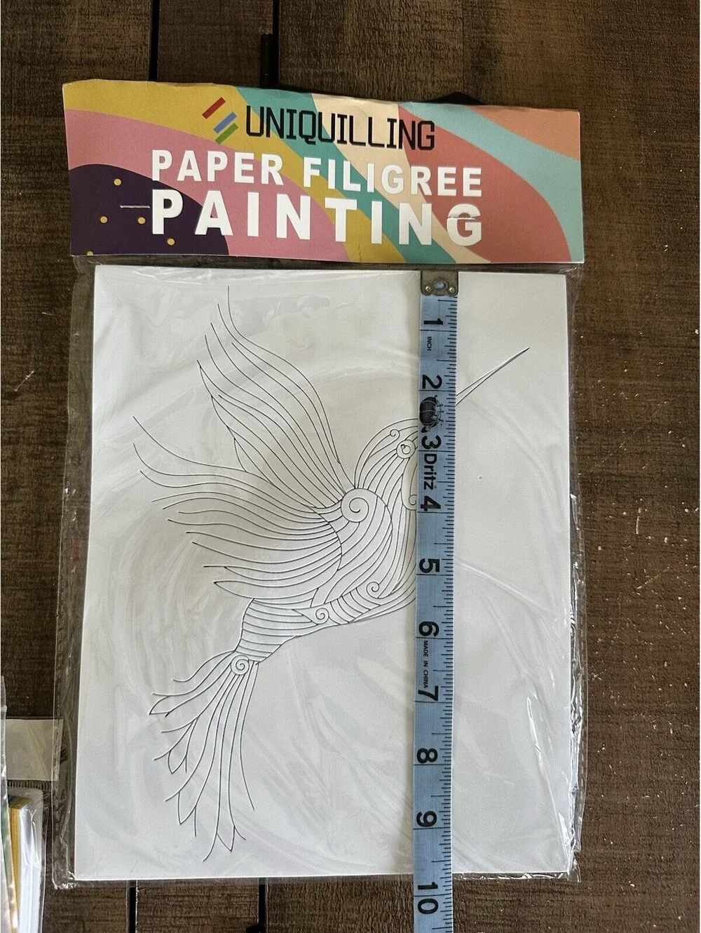 Uniquilling Hummingbird Paper Quilling Filigree Painting Kit Tools 8x10